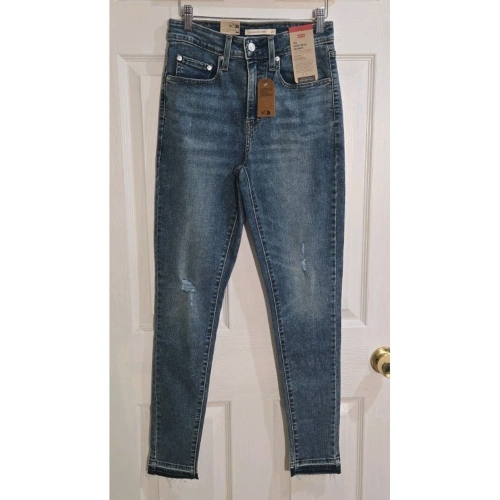 Levi's 721 Womens Jeans 27x30 High Rise Skinny Raw Edge Hem Slim Thru Hip